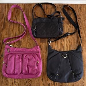 Travelon Bundle 3 Bags Purses - RFID Protection Travel Vacation Gear